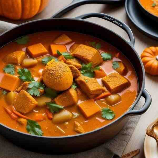 Рагу из курицы с тыквой
